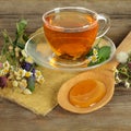 Tea, chamomile and honey Royalty Free Stock Photo