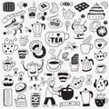 Tea and coffee cups - doodles set