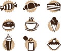 Tea coffee and food icons set Royalty Free Stock Photo