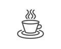 Tea or Coffee line icon. Hot drink sign.