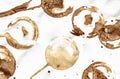 Tea coffee stains collage collection Royalty Free Stock Photo