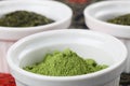 Tea collection - matcha green tea powder Royalty Free Stock Photo