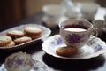 Tea cookies cups. Generate Ai