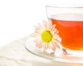 Tea in cup with chrysanthemum