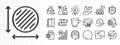 Tea cup, Circle area and 5g wifi line icons for web app. Pictogram icon. Glare of light icons. Vector