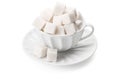Tea cup full of sugar Royalty Free Stock Photo