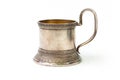 Tea cup holder, antique silver tableware Royalty Free Stock Photo