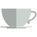 Tea cup icon, flat vector isolated illustration. Coffee cup with saucer. Royalty Free Stock Photo