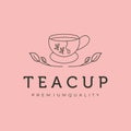 tea cup icon line art logo vector symbol illustration design Royalty Free Stock Photo