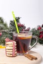Tea in a cup and integral cookie Royalty Free Stock Photo