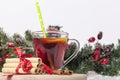 Tea in a cup and integral cookie Royalty Free Stock Photo