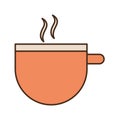 Tea cup line and fill style icon vector design Royalty Free Stock Photo