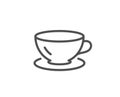 Tea cup line icon. Coffee drink sign.