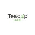 Tea cup logo - beverage, tea leaf