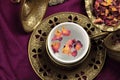 A tea cup of Rose tea with rose petals Royalty Free Stock Photo