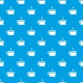 Tea cup and saucer pattern seamless blue Royalty Free Stock Photo