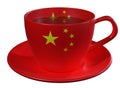 Tea Cup and saucer, which is applied to the image of the flag of China