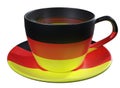 Tea Cup and saucer, which is applied to the image of the flag of Germany