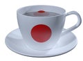 Tea Cup and saucer, which is applied to the image of the flag of Japan