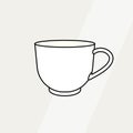 Tea cup simple form vector illustration. Vector line illustration isolated mug logo icon cafe banner flayer coffee shop Royalty Free Stock Photo