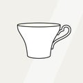 Tea cup simple form vector illustration. Vector line illustration isolated mug logo icon cafe banner flayer coffee shop Royalty Free Stock Photo