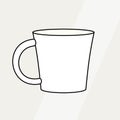 Tea cup simple form vector illustration. Vector line illustration isolated mug logo icon cafe banner flayer coffee shop Royalty Free Stock Photo