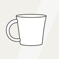 Tea cup simple form vector illustration. Vector line illustration isolated mug logo icon cafe banner flayer coffee shop