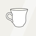 Tea cup simple form vector illustration. Vector line illustration isolated mug logo icon cafe banner flayer coffee shop Royalty Free Stock Photo