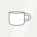 Tea cup simple form vector illustration. Vector line illustration isolated mug logo icon cafe banner flayer coffee shop Royalty Free Stock Photo