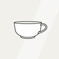 Tea cup simple form vector illustration. Vector line illustration isolated mug logo icon cafe banner flayer coffee shop