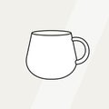 Tea cup simple form vector illustration. Vector line illustration isolated mug logo icon cafe banner flayer coffee shop