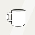 Tea cup simple form vector illustration. Vector line illustration isolated mug logo icon cafe banner flayer coffee shop