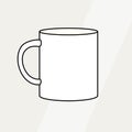 Tea cup simple form vector illustration. Vector line illustration isolated mug logo icon cafe banner flayer coffee shop