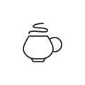 Tea cup with steam line icon