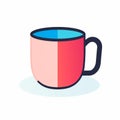 Bold Linework Vector Illustration Of Blue And Pink Mug