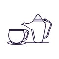 tea cup and teapot drink icon