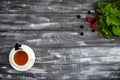 Tea with currant leaves in a cup Royalty Free Stock Photo