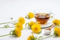 Tea dandelion flowers plant. Generate Ai Royalty Free Stock Photo