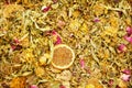 Tea. Dried Flowers, Herbs And Fruit Closeup At Turkish Market