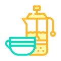 Tea drink teapot color icon vector illustration