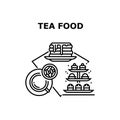 Tea Food Dessert Vector Concept Black Illustration