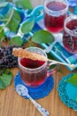 Tea with fresh elder berries Royalty Free Stock Photo