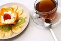 Tea and fruit salad Royalty Free Stock Photo