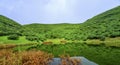 Tea garden reflection in still water Royalty Free Stock Photo