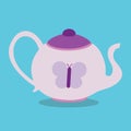 tea girl pot butterfly 06 Royalty Free Stock Photo