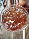 tea on the glass with ice cube Royalty Free Stock Photo