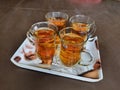 Tea Glass refresing brown four Royalty Free Stock Photo