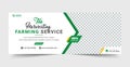 Tea harvesting farming service social media banner. Agro farm template. Tea farming service flyer template. Gardening service