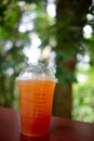 Iced tea, healthy drink in the natural area, beverage concept Royalty Free Stock Photo