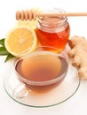 Tea with honey, lemon and ginger Royalty Free Stock Photo